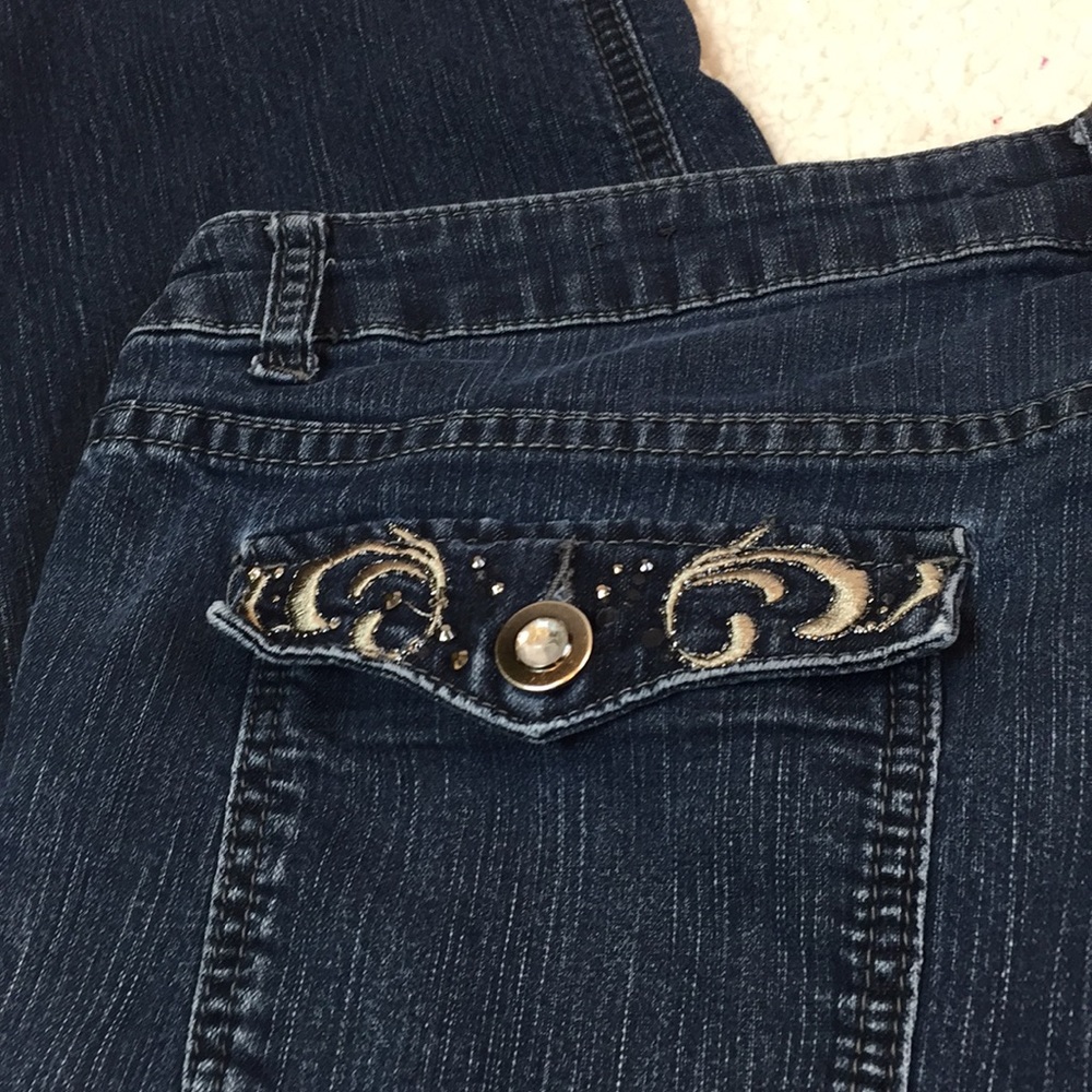 Christopher & banks bootcut embellished flap pocket jeans size 16 - Picture 3 of 6